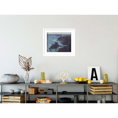 «The Rocks at Belle Île the Wild Coast» par Claude Monet, impression giclée encadrée
