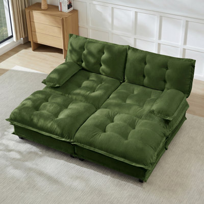 77 Inch Modern Sofa Modular Sectional With 2 Ottomans, Deep Seat Chenille Cushions, And Sleeper Function For Versatile Living Spaces
