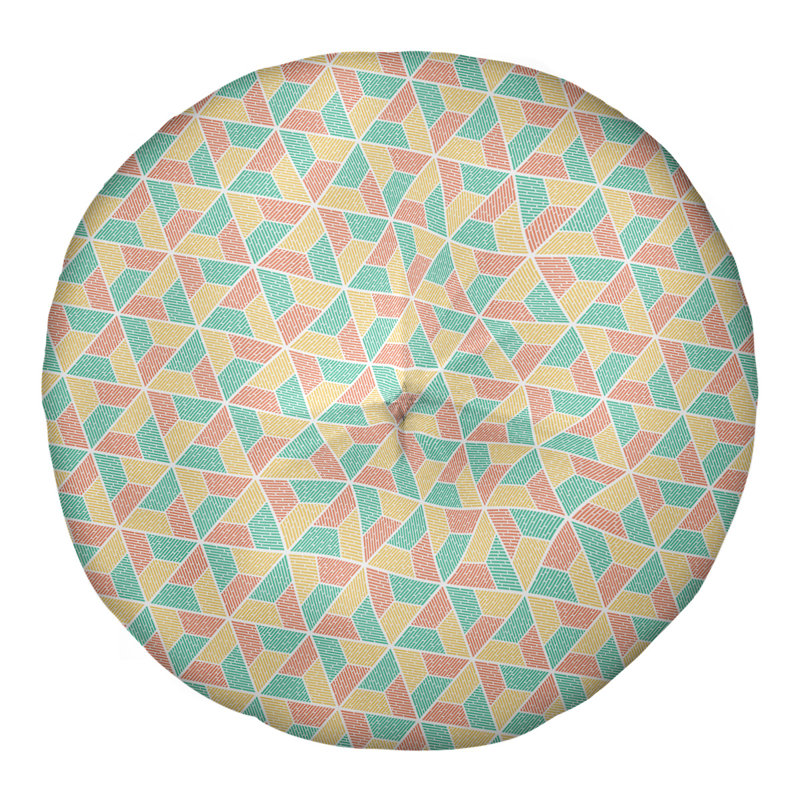 Oreiller de sol Katelyn Elizabeth Trapezoids, 30 po x 30 po, Vert / jaune / orange