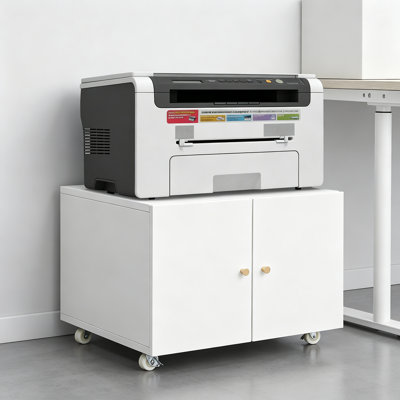 Laterrance File Cabinet, Printer Cabinet, White File Cabinet, Rolling File Cabinet, With 2 Doors