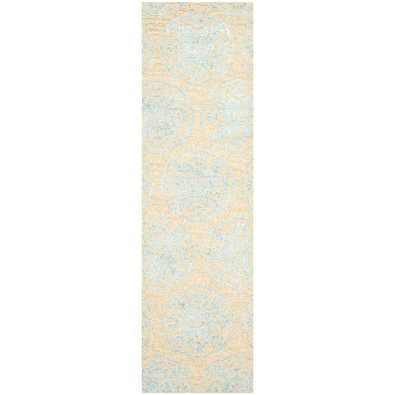 Tapis géométrique en laine touffeté à la main Bella, Coureur 2'3" x 8'