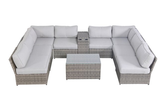 Brooklin Wicker Fully Assembled 6 - Person Seating Group with Cushions