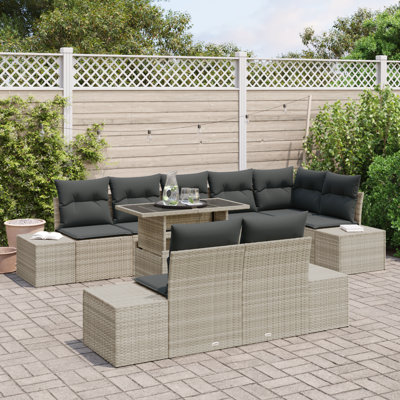 319cm Wide Patio Sofa with Cushions