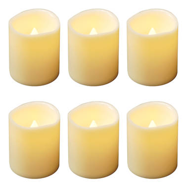 Litton Lane Gold Wax Traditional Flameless Candle (Set of 3)