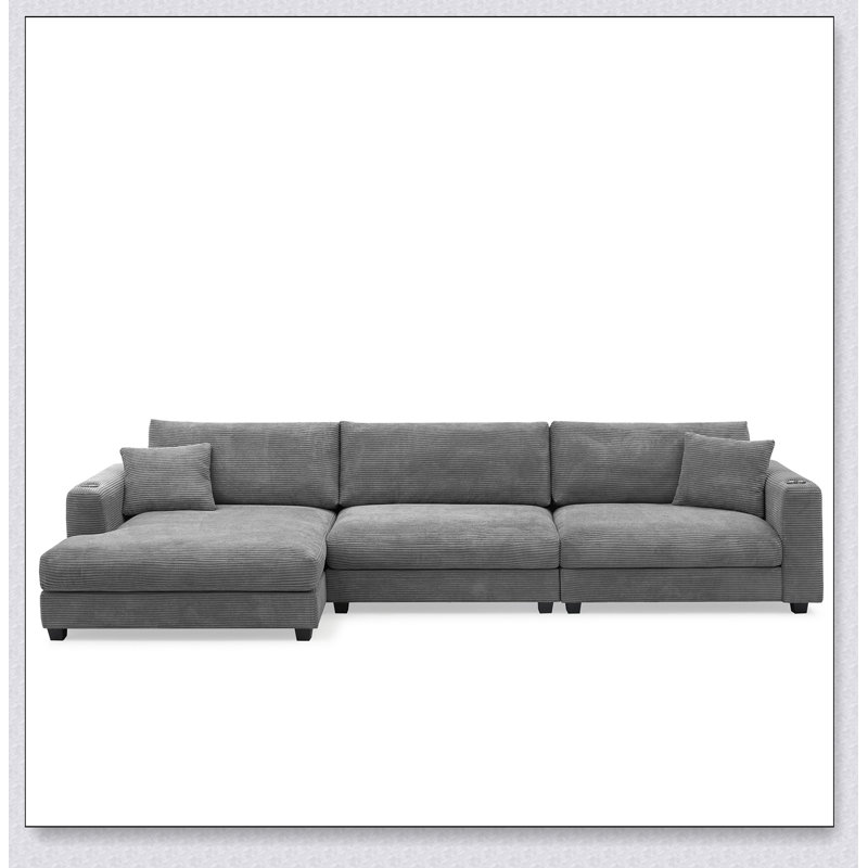 Canapé modulaire surdimensionné confortable avec des caractéristiques avancées pour le salon, parfait pour la détente et le divertissement.
