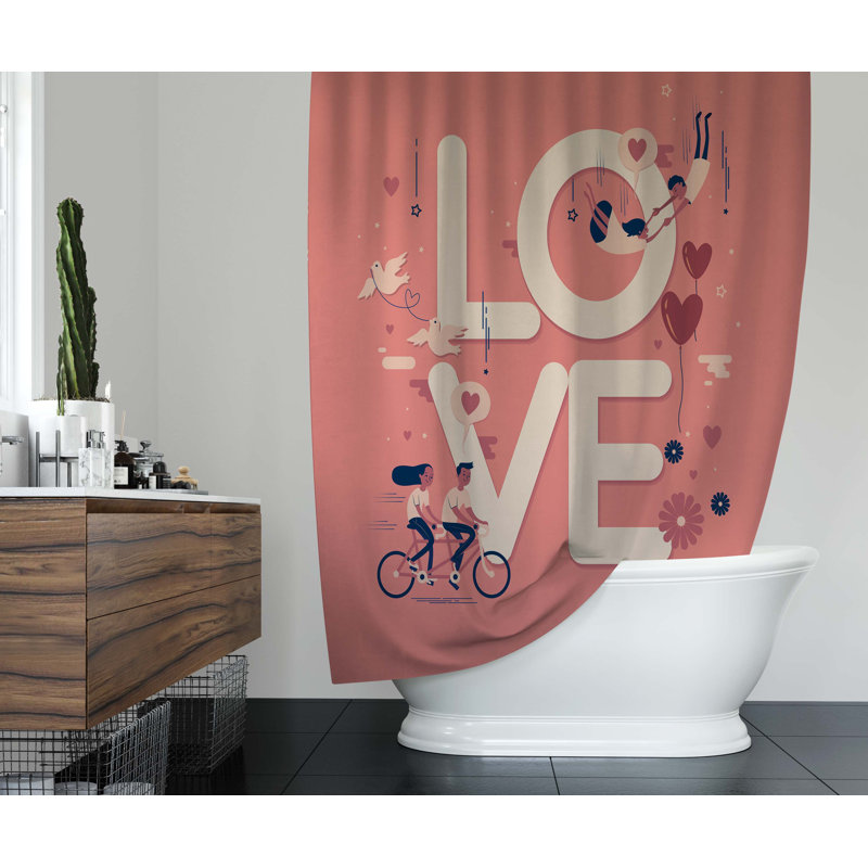 Anzhela Abstract Shower Curtain, 70" H x 71" W