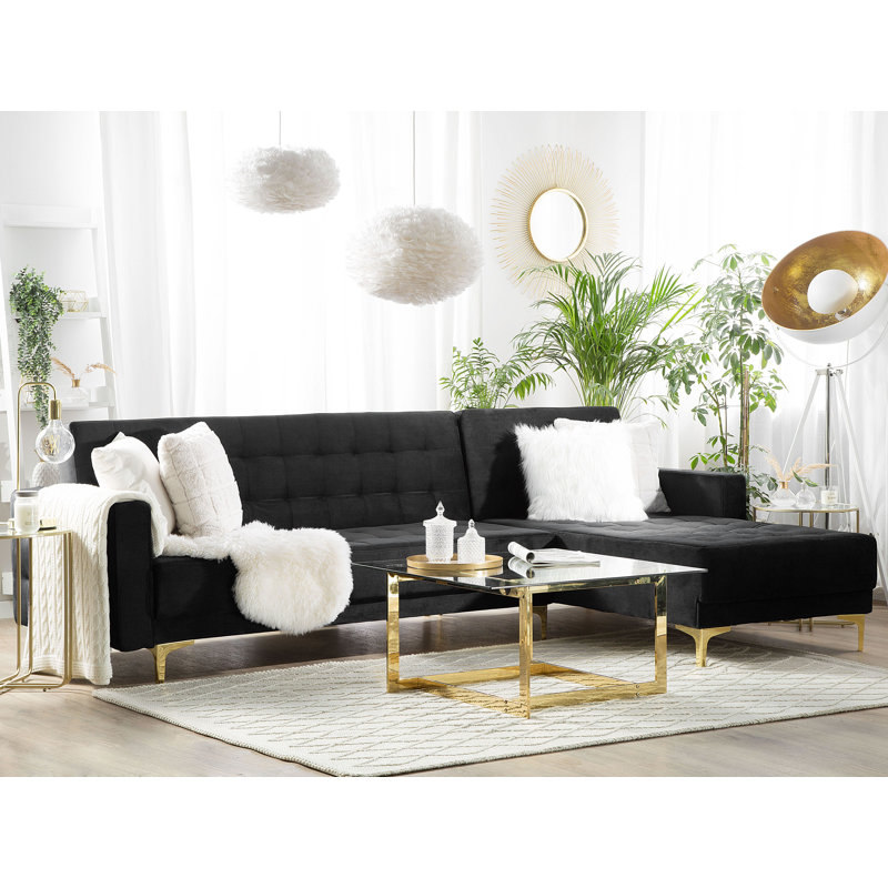 Pinkney 4 Seater Sofa Bed, Right Hand Facing, Black