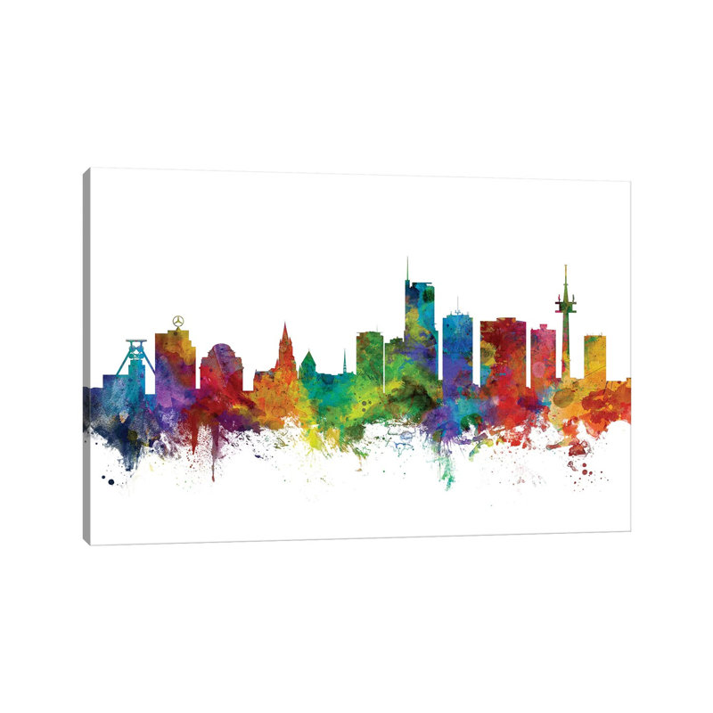 Essen, Germany Skyline by Michael Tompsett - Wrapped Canvas Gallery-Wrapped Canvas Giclée