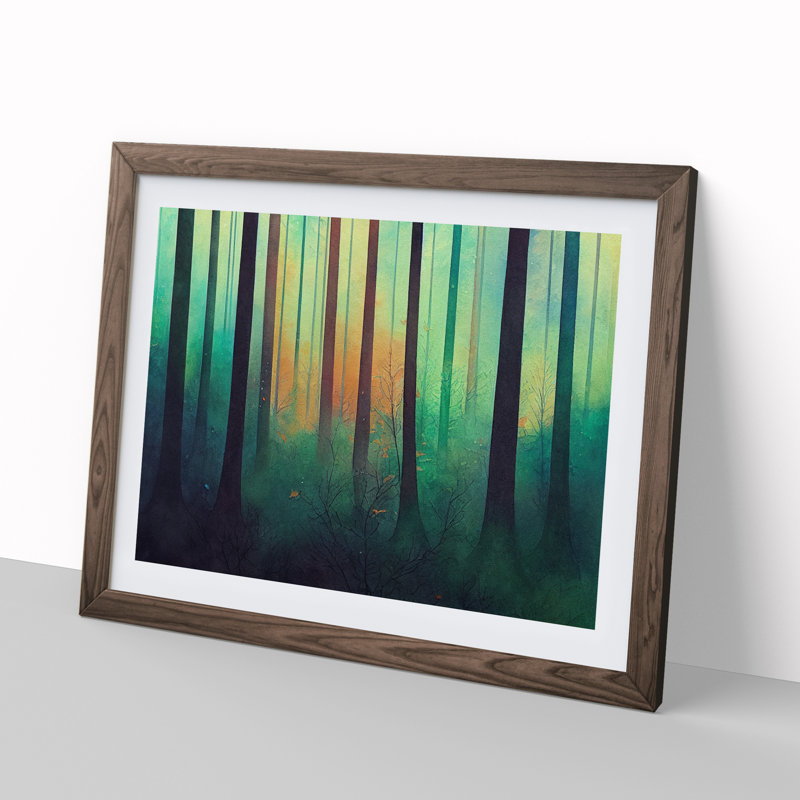 Glowing Colourful Forest - Single Picture Frame Print