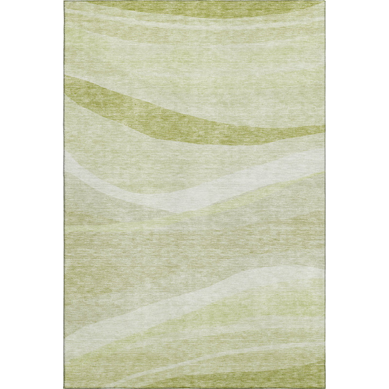 Premium Machine Washable Wayne AMF1099 Swirls Rug, Rectangle 8 pi x 10 pi
