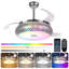 Ventilateur de plafond à intensité variable en cristal avec lumières DEL et télécommande