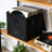 Vinyl Record Storage Boxes 3-Pack, Stackable LP Organizer with Lid and Handles, Black