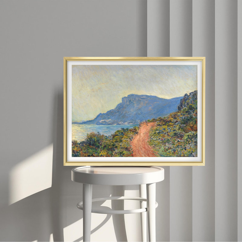 Paysage côtier, art mural, peinture encadrée de sentier maritime de montagne, décoration intérieure moderne, Sans cadre
