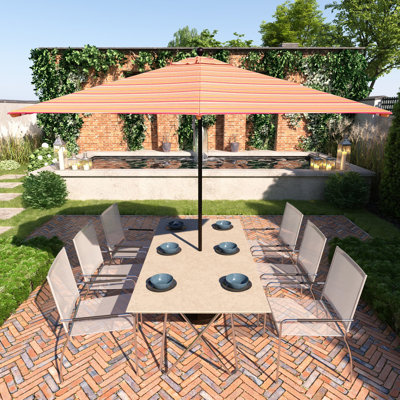 Parasol de patio blanc mat 11 pi.