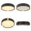 Luminaire encastré à DEL 13 pouces noir mat avec détails en laiton, fixation au plafond, trois températures de couleur-1345211120-1345211121