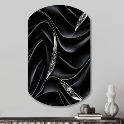 Aurore - reproduction d'art asymétrique abstraite en métal sur cylindre noir