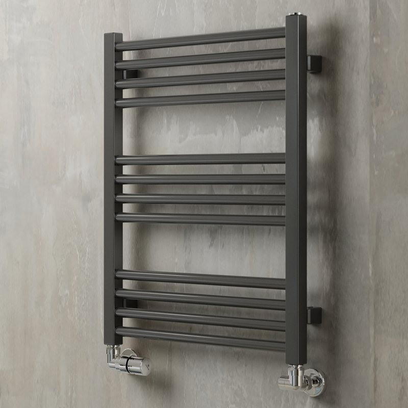 Fiona Heated Towel Rail, 66cm H  x 50cm W x 7.2cm D, Grey