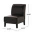 Fauteuil de chambre en cuir synthétique brun l 35,07 po x P 24,5 po
