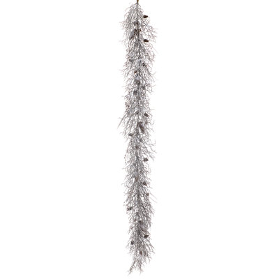 72" Snowed Twig Garland With Pine Cone