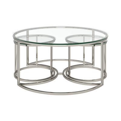 Orlando Clear Glass Coffee Table Set