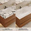 Meuble-lavabo de salle de bain moderne à faible encombrement, meuble-lavabo mural en bois multi-couches robuste, meuble-lavabo intelligent avec drain réglable et robinet à un trou compatible - noyer, blanc et noir-130916826