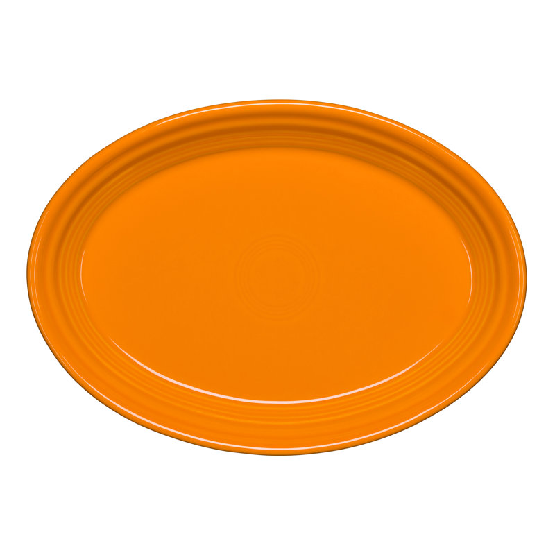 Plat de service ovale Fiesta Serveware, H 1,25 po x l 6,88 po x L 9,63 po, Pivoine