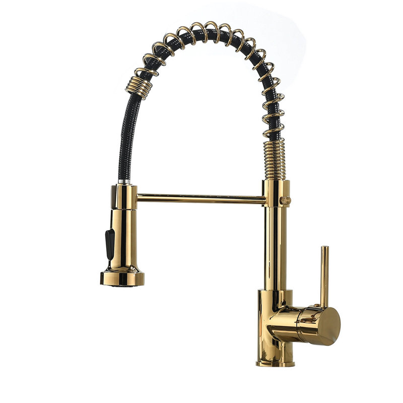 Kitchen Faucet With Pull Down Sprayer, Single Handle Single Lever Kitchen Sink Faucet