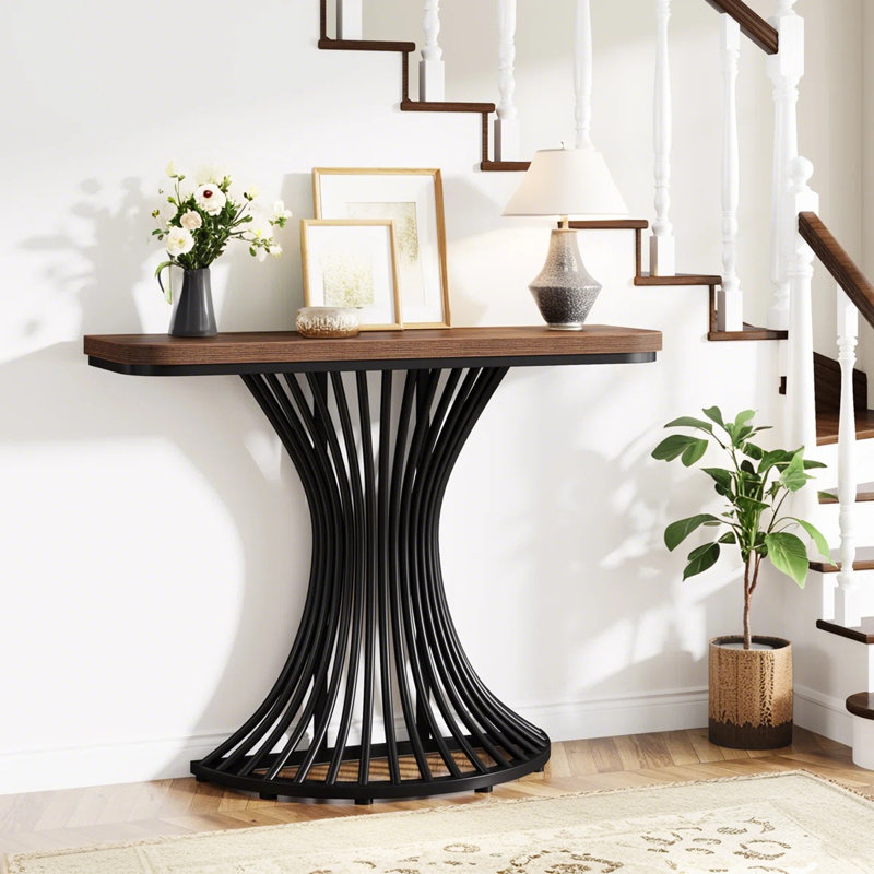 Console 39,37 ", canapé avec base géométrique en métal