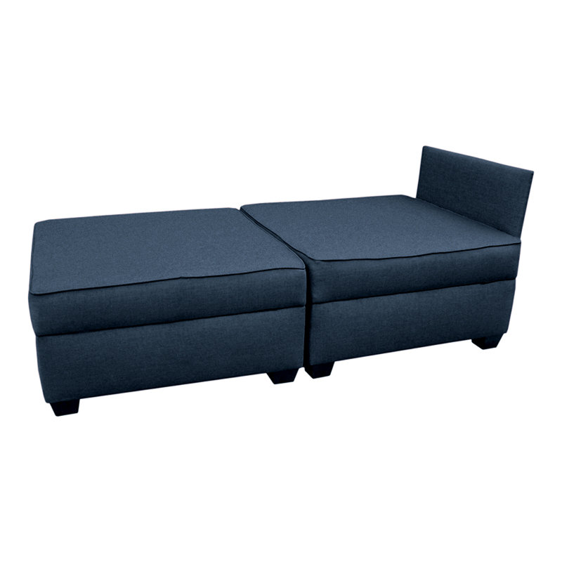 Salon méridienne modular Anke, Polyester océan profond