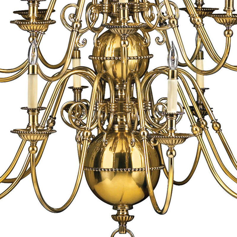 Cambridge Classic Burnished Brass Beaded 25-Light Chandelier