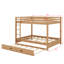 Lit superposé en bois avec échelle et lit gigogne extensible Queen-Over-Queen-2111635421