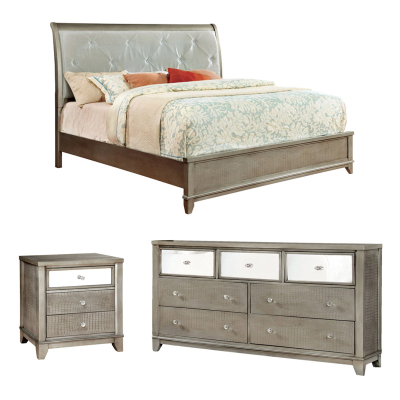 Ensemble de chambre configurable avec lit plateforme Dortch