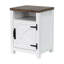 Rustic Bedside Table, White or Grey, 46x40x63.5cm, MDF & Metal, Bedroom Storage-187483656