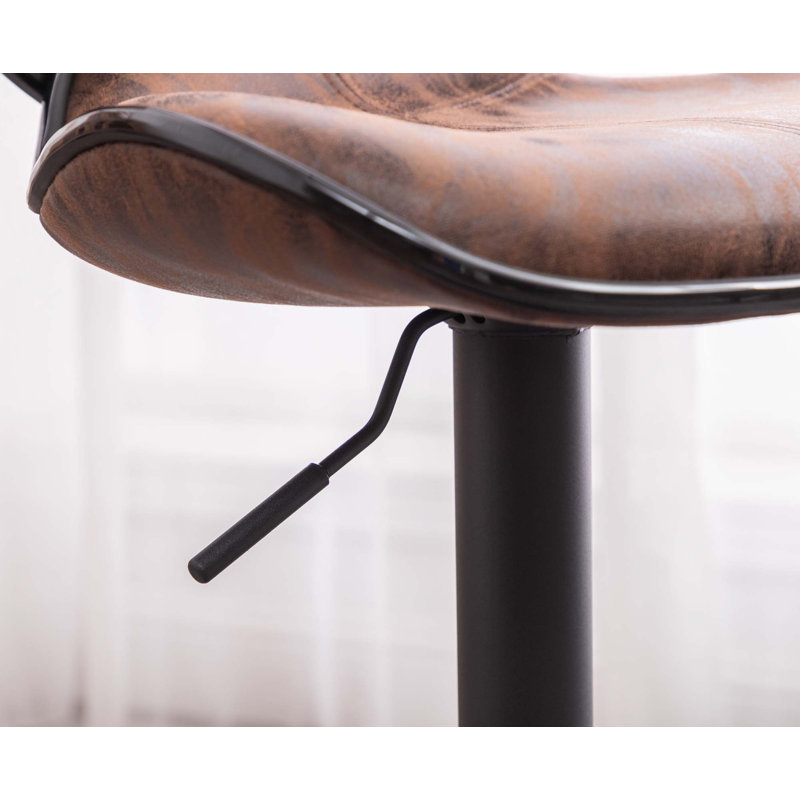 Tabouret de bar pivotant réglable avec base chromée, ensemble de 2, Brown