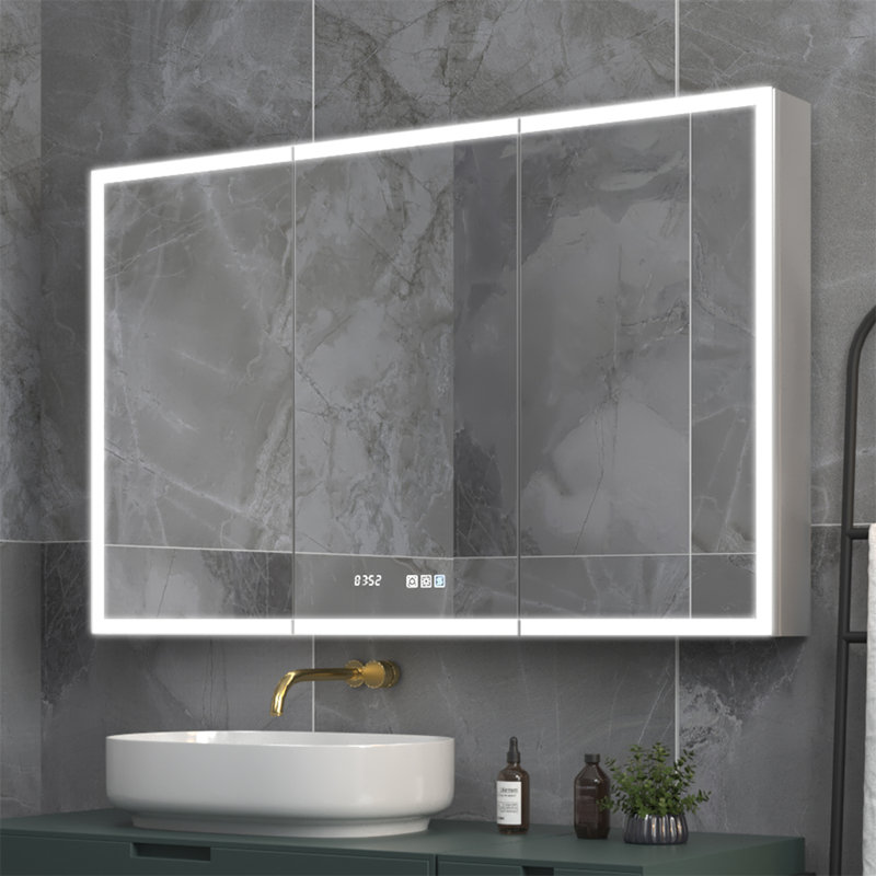 Seevers Frameless Medicine Cabinet with Mirror - 40'' W x 30'' H & 48'' W x 30'' H, 6 Adjustable Shelves, 48'' W X 30'' H