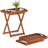  Patio Solid Wood Tray Table w/ Removable Top Rectangular TV Tray Bistro Table-860616982