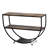 Rustic Industrial Design Demilune Shape Textured Metal Distressed Wood Console Table-507649300