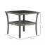 Table d'appoint en rotin Outsunny, table de bout d'extérieur avec tablette de rangement, cadre carré en aluminium, table basse avec plateau en verre trempé, sable