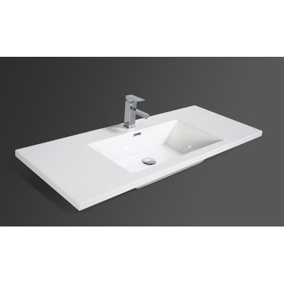 47.125'' Plastic Single Bathroom Vanity Top with Sink