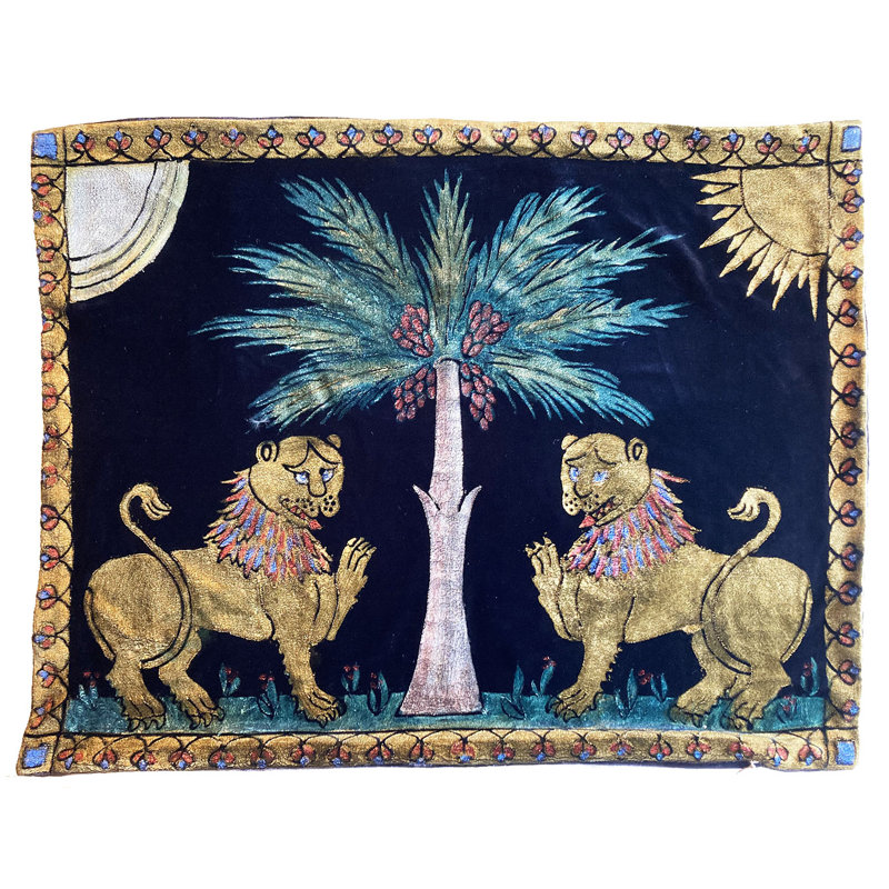 Ruggero Lions I Rectangular Pillow Cover, Linen