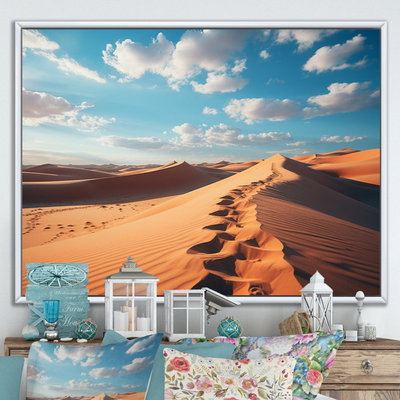 Desert Glamis Sand Dunes III - impression, H 34 po x l 44 po x P 1,5 po, Cadre flottant blanc