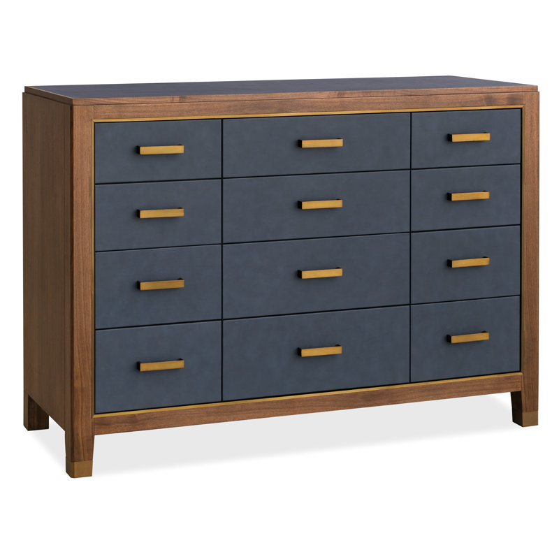 Melange Geneva Accent Drawer Chest, Brown/Blue