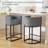 Stylish Barrel-Back Bar Stool with Cushioned Seat and Black Metal Frame (Set of 6)-2082692497-2082692498