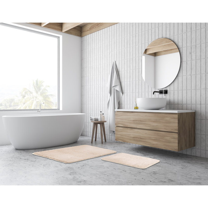 Dailen Non-Slip Bath Rug, Ivory