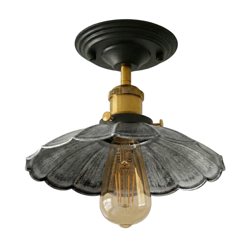 Kurth Semi Flush Mount, Brushed Silver