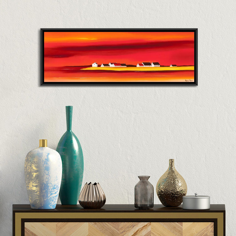« soleil i », reproduction sur toile, H 16 po x l 48 po x P 1,5 po, Toile avec cadre noir