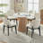 Bason 19.5" H Polyester Upholstered Dining Chair With Black Solid Wood Legs-337874196