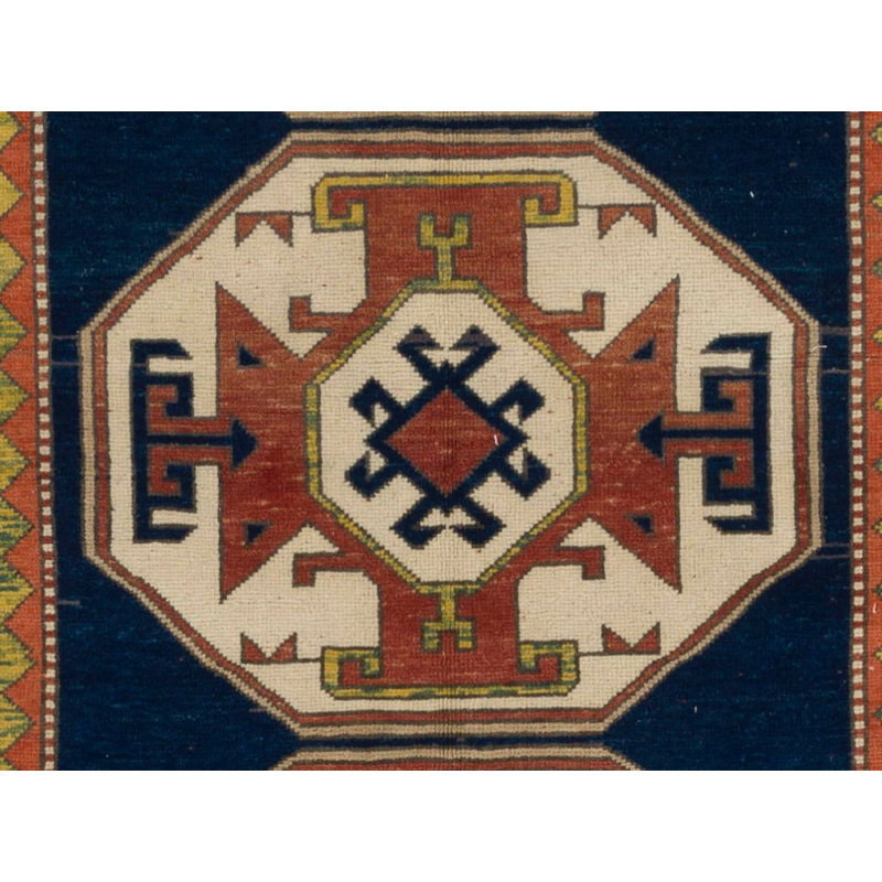 Tapis Kazak rétro, tapis en laine noué à la main, revêtement de sol
