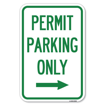 Permit Parking Only (With Right Arrow)/23326
