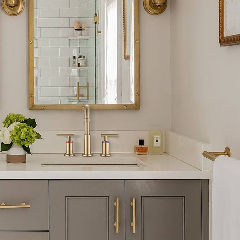 Bathroom Faucet with Drain Assembly, Brushed Gold